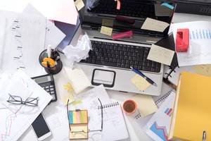 mess on the desk