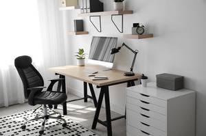 Desk to the side of the window