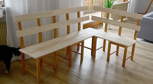 Corner bench-build-yourself-ready-pure