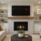 Living Room Fireplace Decor with TV Above